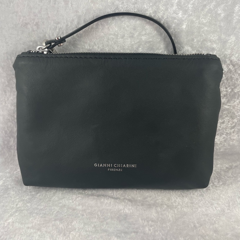 Gianni Chiarini Black Leather Wristlet Pouch